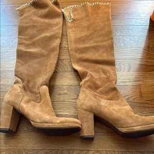 Prialpas Gomma Suede Tan Knee-High Boots